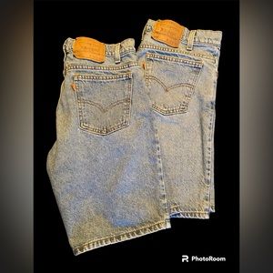 2 pairs Vintage 90’s Levi's 505 Orange Tab Denim Jean Shorts Mens 32